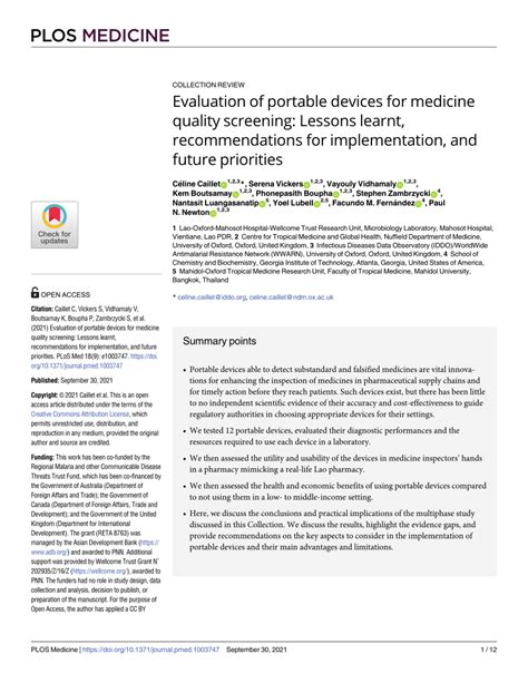 Evaluation of portable devices for medicine quality screening